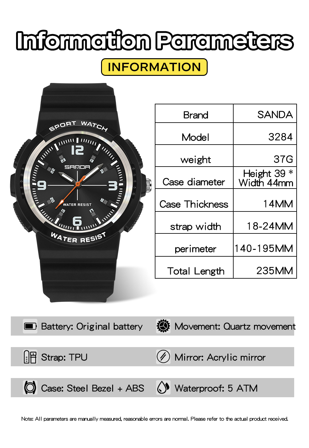 SANDA Nuovo 3284 Orologio al Q - Rubber Strap Diver recensione e prezzo